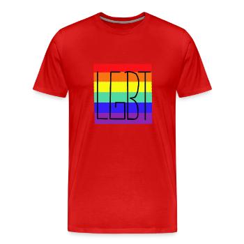 LGBT Arc-en-ciel Arc-en-ciel Drapeau Gay Pride - T-shirt bio Premium Homme - rouge - Devant - Damien (186cm)