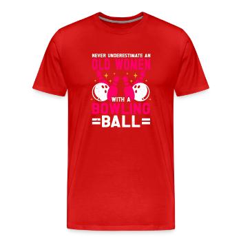 Boule de bowling Bowler - T-shirt bio Premium Homme - rouge - Devant - Damien (186cm)