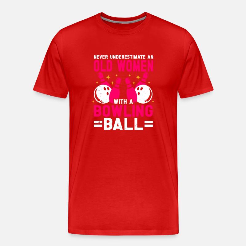 Bowling Ball Bowler - Männer Premium Bio T-Shirt - Rot