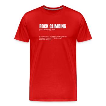 Funny Rock Climbing Excitement Definition - Männer Premium Bio T-Shirt - Rot - Vorne - Damien (186cm)