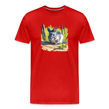 Chinchillas Chinchilla - Männer Premium Bio T-Shirt - Rot - Vorne - Damien (186cm)