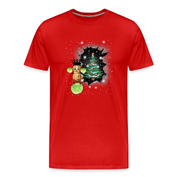 Winter Erdnuss Kohl König Gemüse Xmas Vegetarisch - Männer Premium Bio T-Shirt - Rot - Vorne - Damien (186cm)