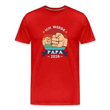 Ich werde Papa 2027 Schwangerschaft Werdender Papa - Männer Premium Bio T-Shirt - Rot - Vorne - Damien (186cm)