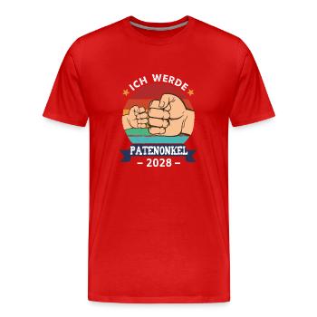 I'm going to be a godfather 2028 Pregnancy - Men's Premium Organic T-Shirt - red - Front - Damien (186cm)