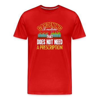Gardening Gardening Is Medicine - Men's Premium Organic T-Shirt - red - Front - Damien (186cm)