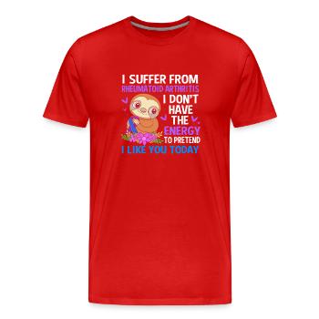 Rheuma Arthritis - Männer Premium Bio T-Shirt - Rot - Vorne - Damien (186cm)