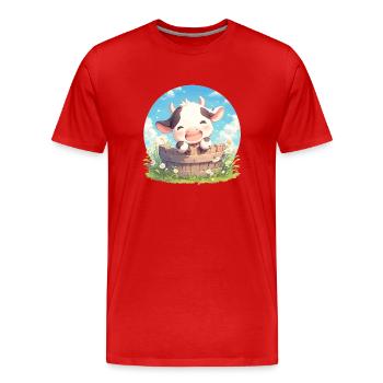 Vaches Vache - T-shirt bio Premium Homme - rouge - Devant - Damien (186cm)