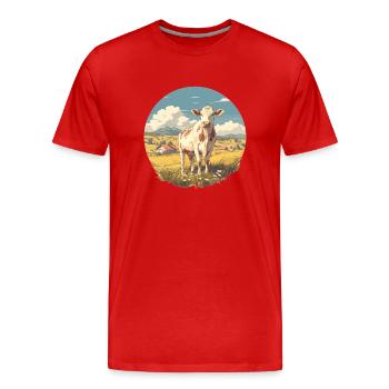 Vaches Vache - T-shirt bio Premium Homme - rouge - Devant - Damien (186cm)