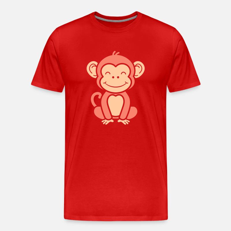 Pavian-Affe - Männer Premium Bio T-Shirt - Rot