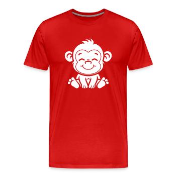 Pavian-Affe - Männer Premium Bio T-Shirt - Rot - Vorne - Damien (186cm)