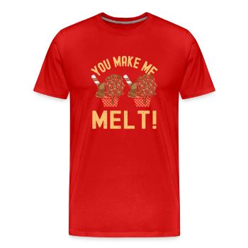 Tu me fais fondre Sundae Gelato Cream - T-shirt bio Premium Homme - rouge - Devant - Damien (186cm)