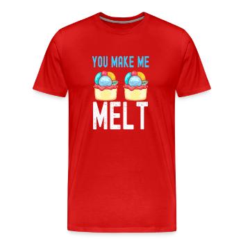 Tu me fais fondre Sundae Gelato Cream - T-shirt bio Premium Homme - rouge - Devant - Damien (186cm)