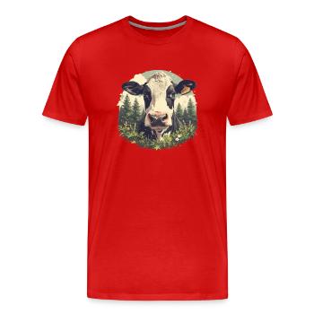 Kühe Kuh - Männer Premium Bio T-Shirt - Rot - Vorne - Damien (186cm)
