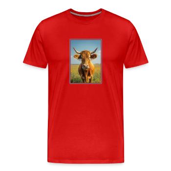 Vaches Vache - T-shirt bio Premium Homme - rouge - Devant - Damien (186cm)