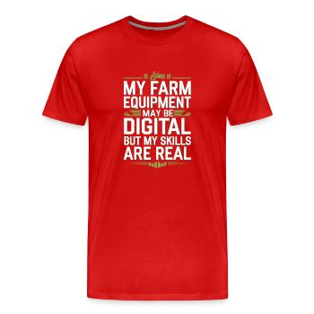 Farming Simulator Virtual Farming Game Fan Farm - Men's Premium Organic T-Shirt - red - Front - Damien (186cm)