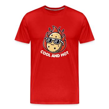Cool Et Chaud Drôle Pomme De Terre Mignon Frites - T-shirt bio Premium Homme - rouge - Devant - Damien (186cm)