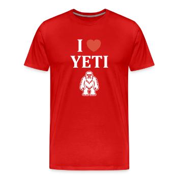 Yeti - T-shirt bio Premium Homme - rouge - Devant - Damien (186cm)