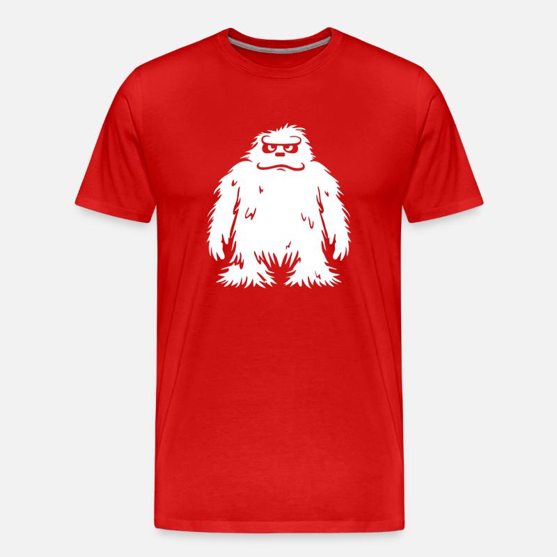Yeti - Männer Premium Bio T-Shirt - Rot
