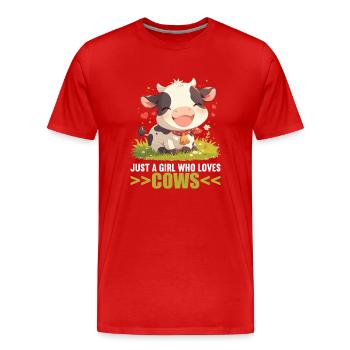 Vaches Vache - T-shirt bio Premium Homme - rouge - Devant - Damien (186cm)