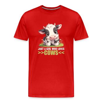 Vaches Vache - T-shirt bio Premium Homme - rouge - Devant - Damien (186cm)