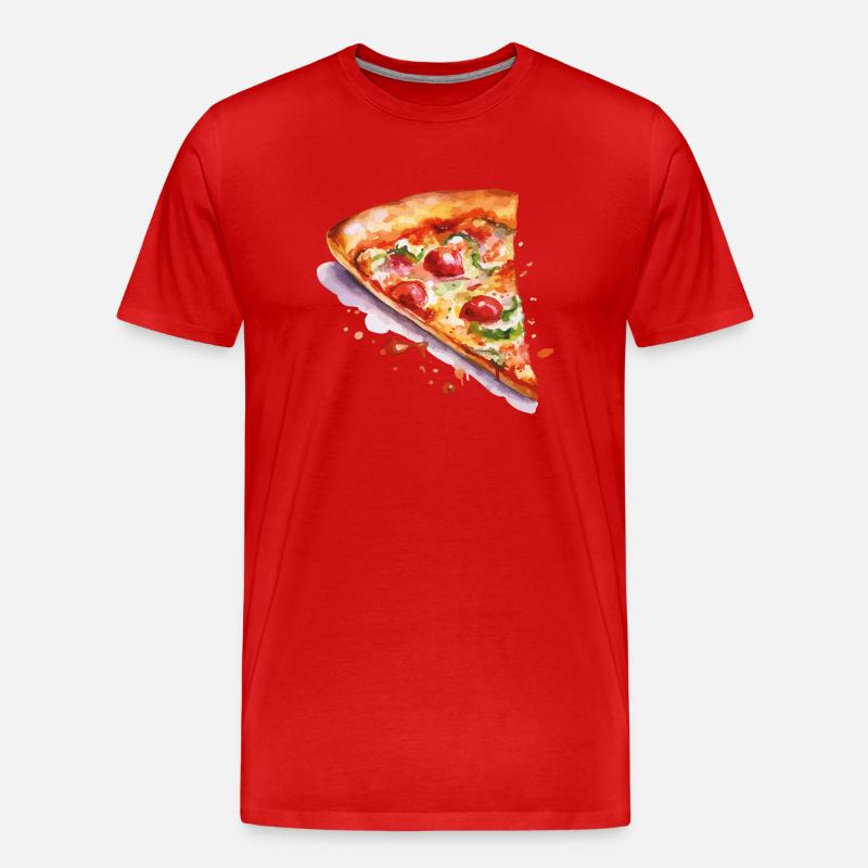 pizza - Männer Premium Bio T-Shirt - Rot