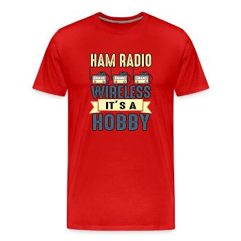 Amateur Wireless It's A Hobby Ham Radio - Men's Premium Organic T-Shirt - red - Front - Damien (186cm)