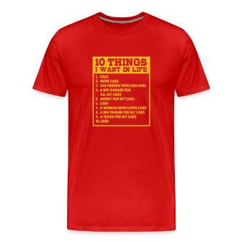 Automobiliste - T-shirt bio Premium Homme - rouge - Devant - Damien (186cm)