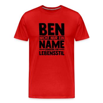 Prénom Ben - T-shirt bio Premium Homme - rouge - Devant - Damien (186cm)