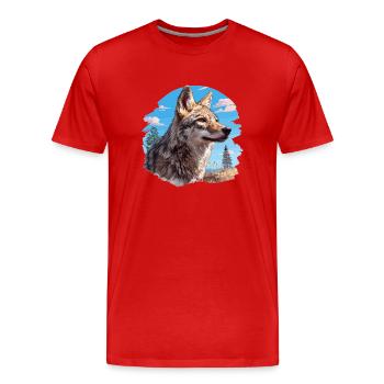 Coyotes Coyote - T-shirt bio Premium Homme - rouge - Devant - Damien (186cm)