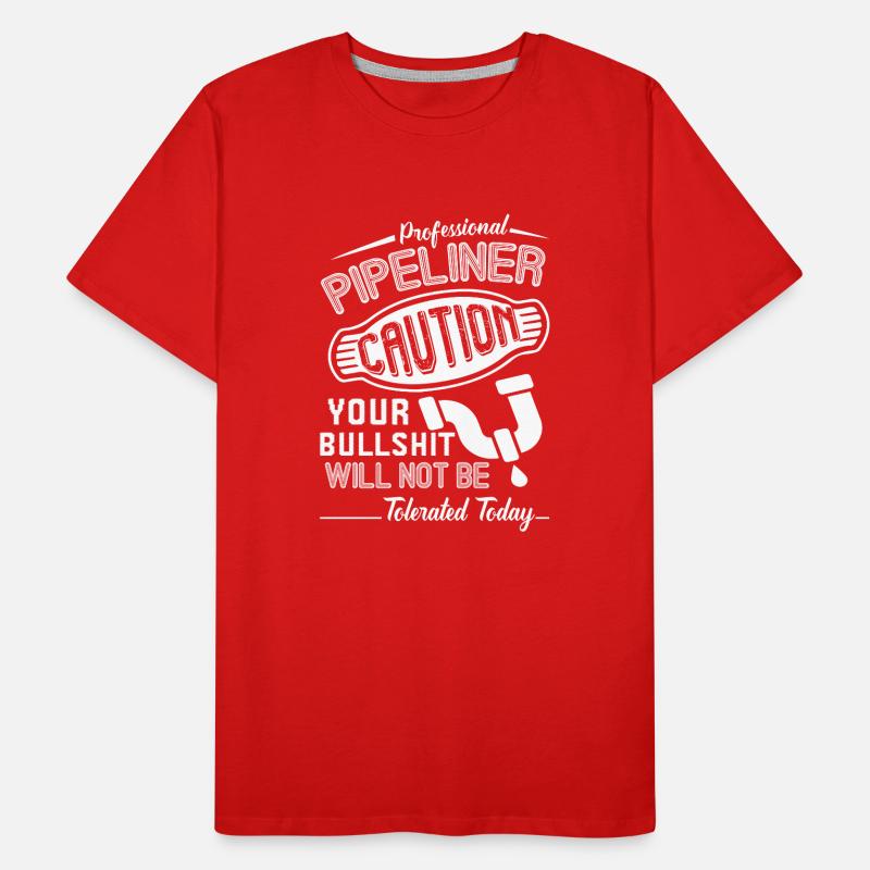 Professional Pipelayer Caution Men's Premium Organic T-Shirt