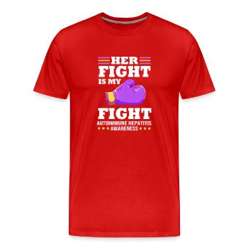 Maladie auto-immune - T-shirt bio Premium Homme - rouge - Devant - Damien (186cm)