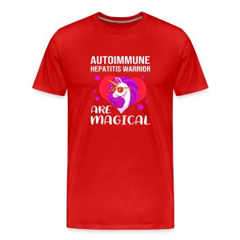 Maladie auto-immune - T-shirt bio Premium Homme - rouge - Devant - Damien (186cm)