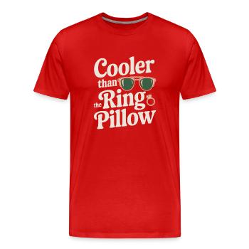 Bague Dude Cérémonie de mariage Bague Guy - T-shirt bio Premium Homme - rouge - Devant - Damien (186cm)