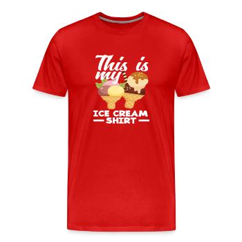 Eiscreme Liebhaber Mein Eiscreme Shirt - Männer Premium Bio T-Shirt - Rot - Vorne - Damien (186cm)