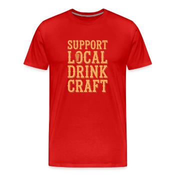 Craft beer enthusiast, local brewery fan - Men's Premium Organic T-Shirt - red - Front - Damien (186cm)