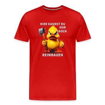 TOUT CE QUE VOUS POUVEZ FAIRE EST DE CLIQUER ICI - T-shirt bio Premium Homme - rouge - Devant - Damien (186cm)