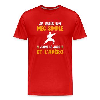 Simple guy judo aperitif judoka humor - Men's Premium Organic T-Shirt - red - Front - Damien (186cm)