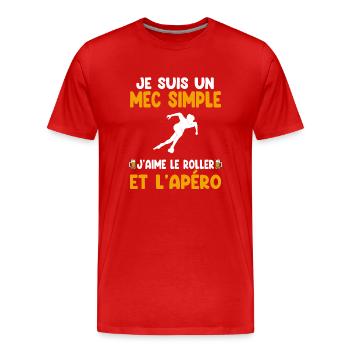 Simple guy roller aperitif rollerroller humor - Men's Premium Organic T-Shirt - red - Front - Damien (186cm)