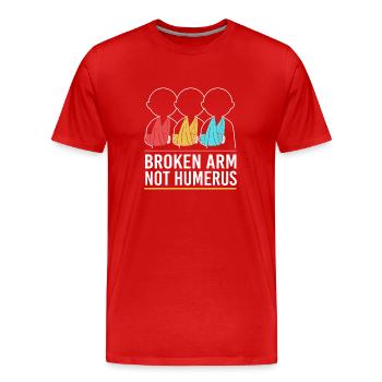 Fracture de l’os du bras - T-shirt bio Premium Homme - rouge - Devant - Damien (186cm)