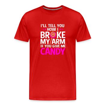 Fracture de l’os du bras - T-shirt bio Premium Homme - rouge - Devant - Damien (186cm)