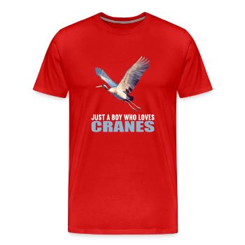 Grues Grues - T-shirt bio Premium Homme - rouge - Devant - Damien (186cm)