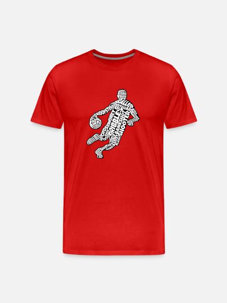 Basketball Calligraphy Hoops Basketball - Men's Premium Organic T-Shirt - red