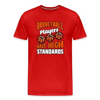 Joueurs Basket-ball de haut niveau - T-shirt bio Premium Homme - rouge - Devant - Damien (186cm)
