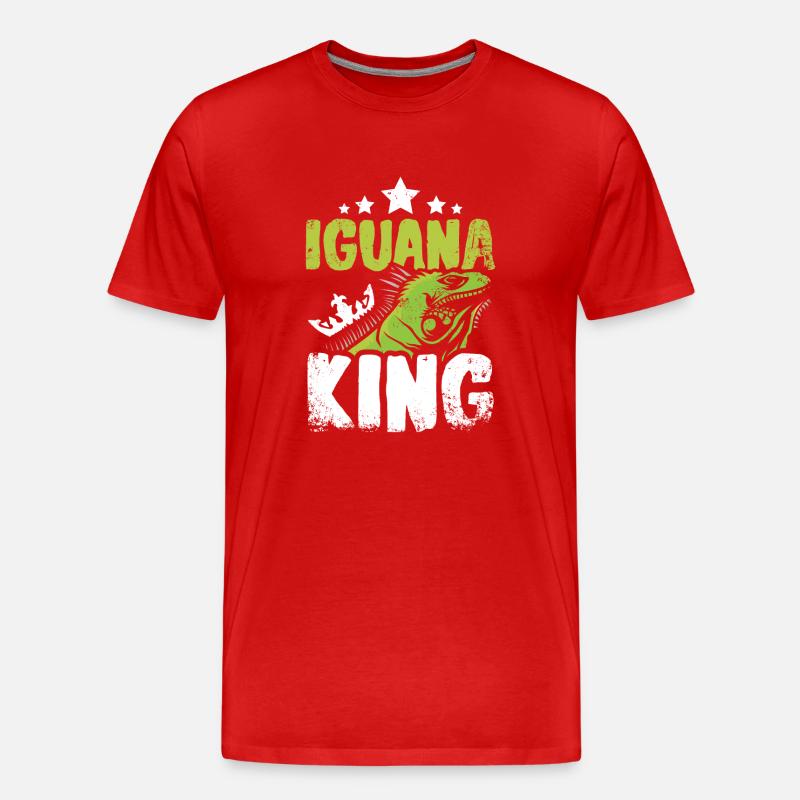 Iguana king - Männer Premium Bio T-Shirt - Rot