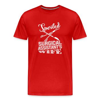Spoiled Surgical Assistant's Wife - Men's Premium Organic T-Shirt - red - Front - Damien (186cm)