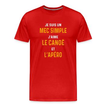 Kanu-Aperitif Einfacher Kanute Typ - Männer Premium Bio T-Shirt - Rot - Vorne - Damien (186cm)