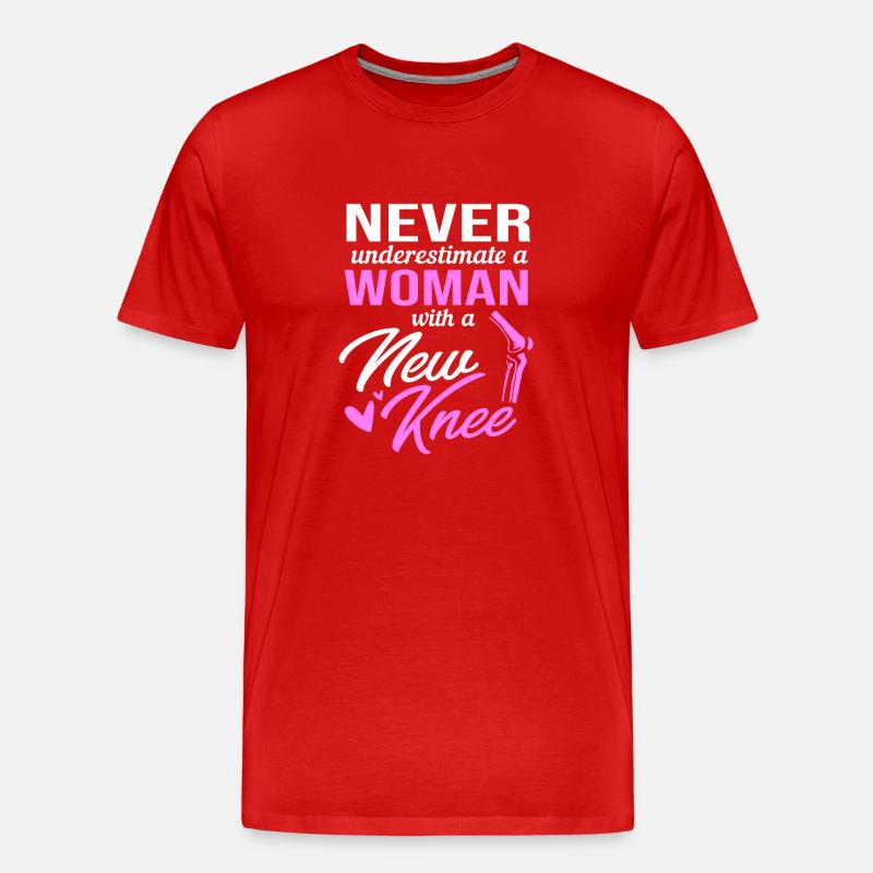 Knie Operation - Männer Premium Bio T-Shirt - Rot