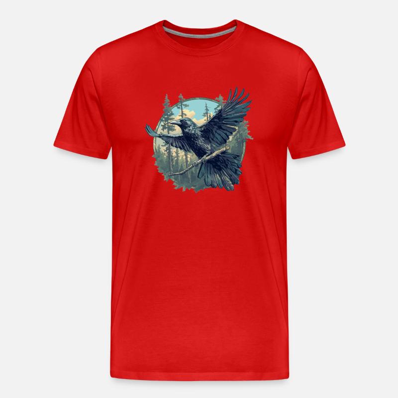 Krähen Krähe - Männer Premium Bio T-Shirt - Rot