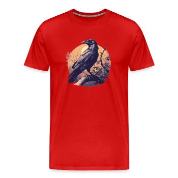 Corbeaux Corbeaux - T-shirt bio Premium Homme - rouge - Devant - Damien (186cm)