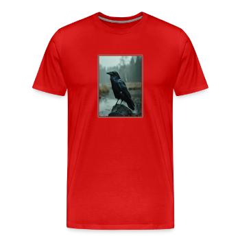 Corbeaux Corbeaux - T-shirt bio Premium Homme - rouge - Devant - Damien (186cm)